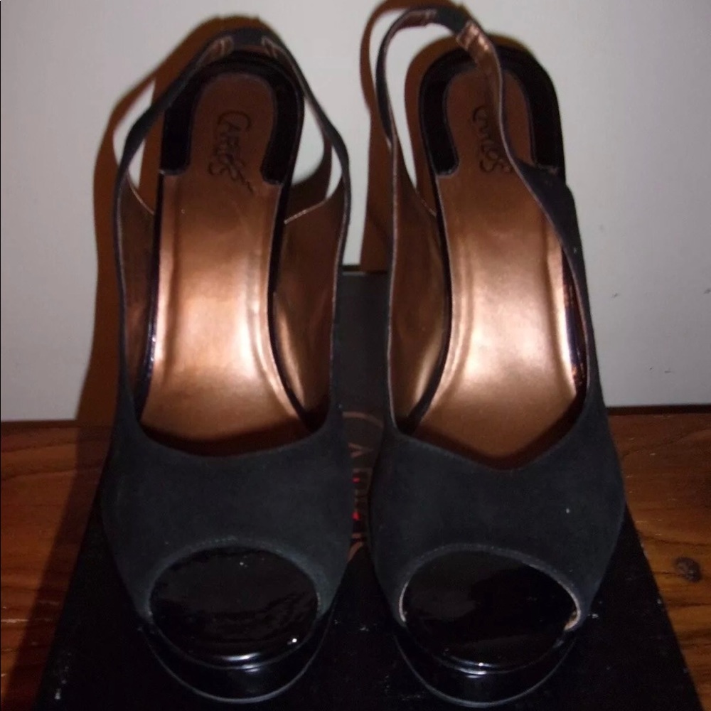 Black Open Toe Carlos Santana Elise Basic Leather… - image 5